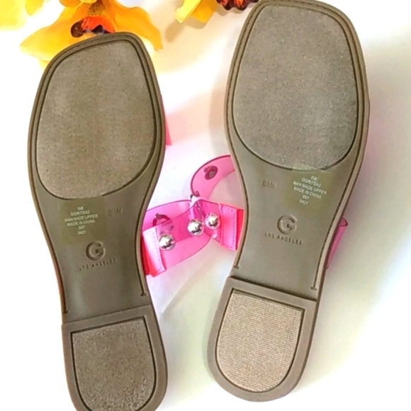 GBG Los Angles Pink Silver Stud Thong Sandals SIZE 8.5 NWOT - Picture 4 of 8
